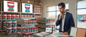 Punto de venta de distribuidor de pinturas General Paint con imagen profesional