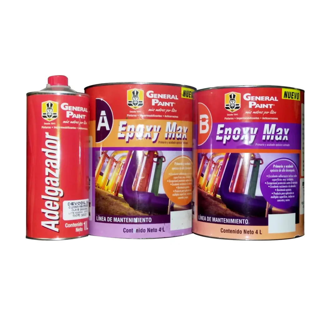 EPOXY MAX General Paint, recubrimiento epóxico autoimprimante para estructuras, maquinaria y pisos de concreto