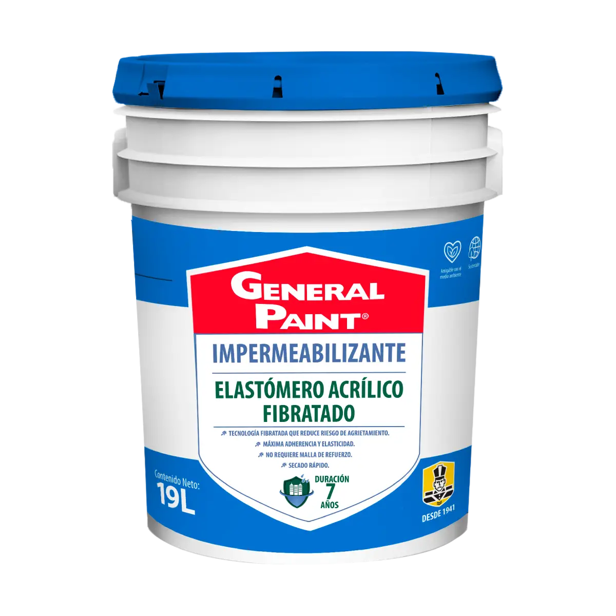 Impermeabilizante elastómero acrílico fibratado 7 años General Paint